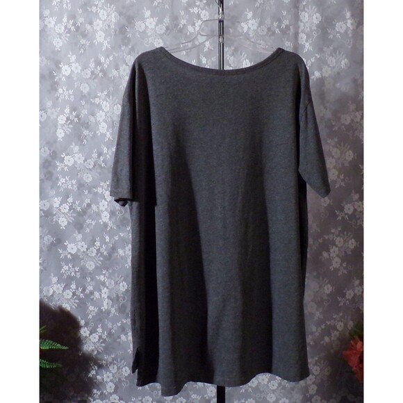 Woman Within Gray Tee Basic Heather Grey Cotton Viscose Short Sleeve Size 18/20 - Picture 2 of 5